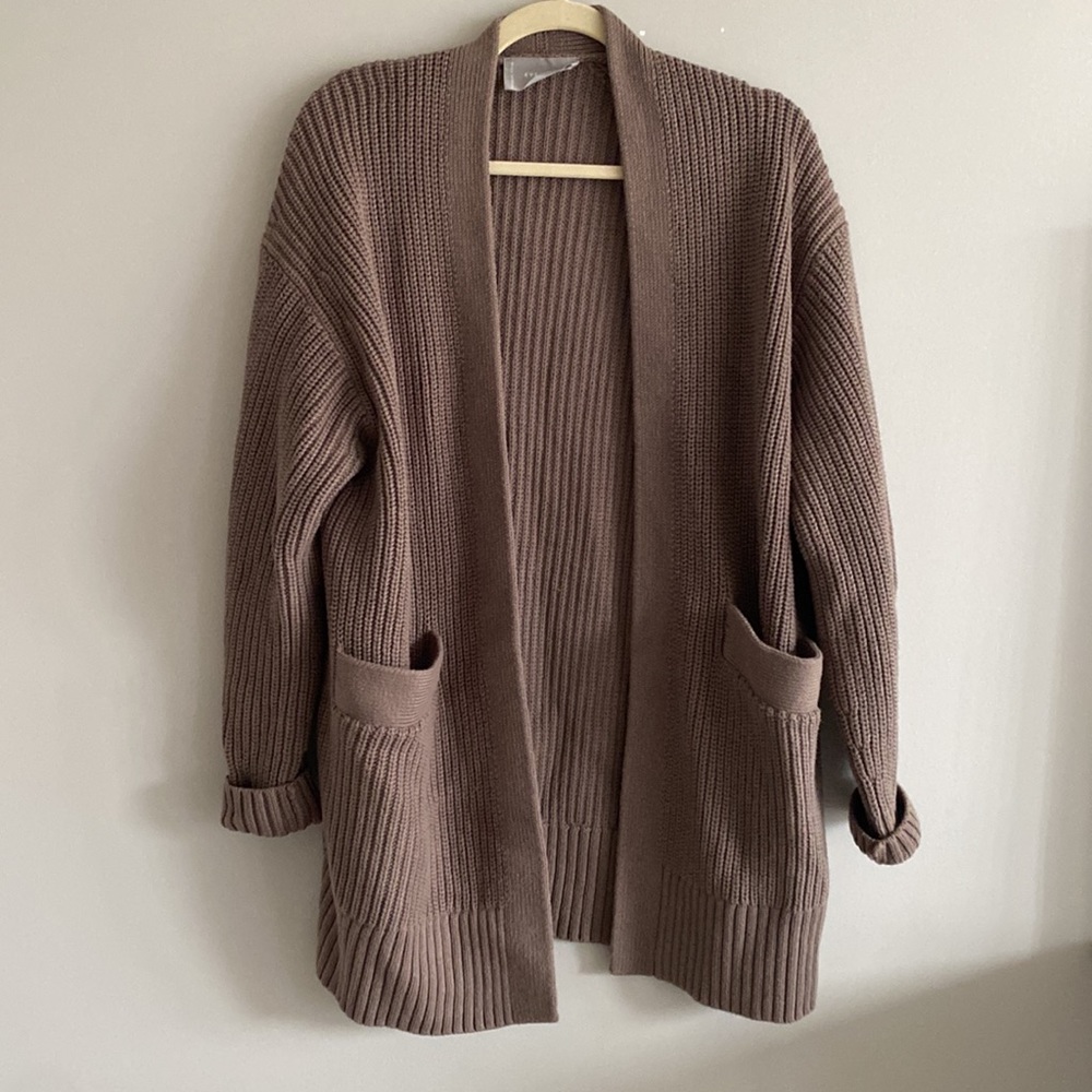 Everlane The Oversized Cotton Ribbed Cardigan